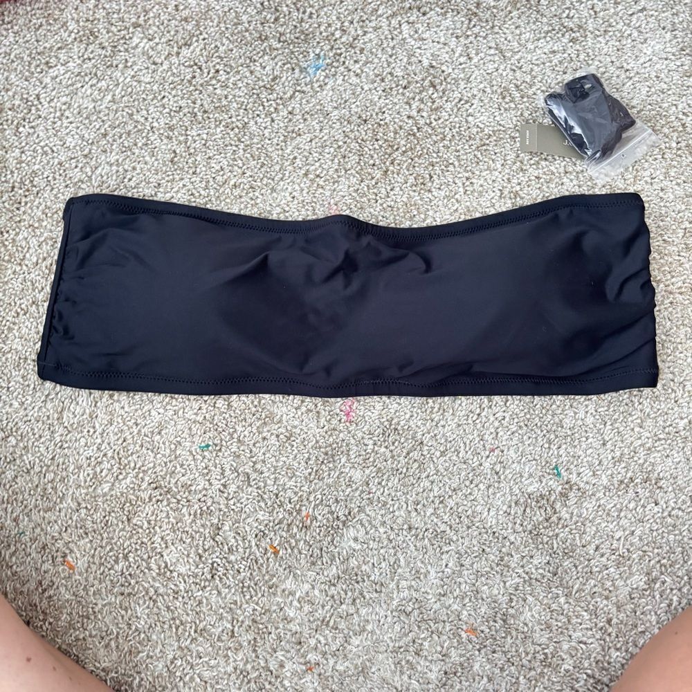 J. Crew Black Bandeau Bikini Swim Topโwomenโs size XXL Black